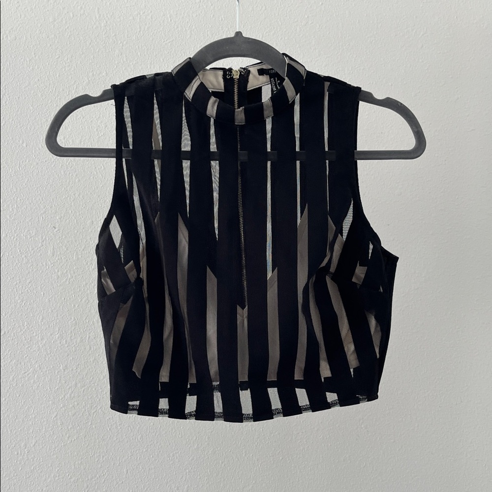 Forever 21 Striped Sheer Sleeveless Top Size S